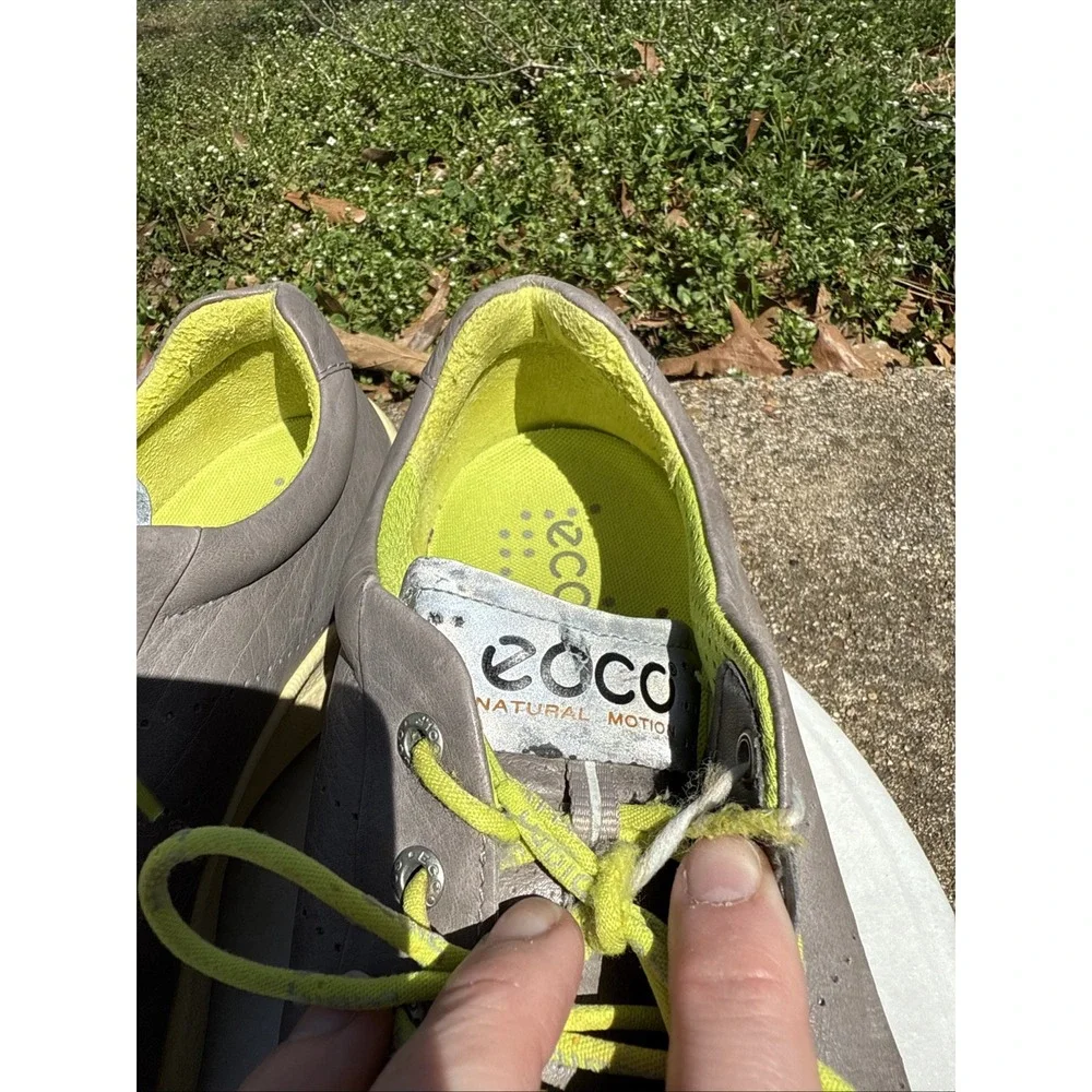 ECCO Biom Hydromax Golf Shoes Yak Leather Mens Size 12-12.5 (EU 46) WORN IN Gray